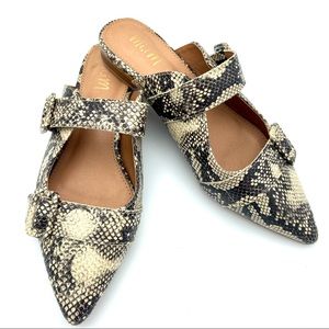Mi,iM Hannah Slide on Snakeskin Print Mules Size 8